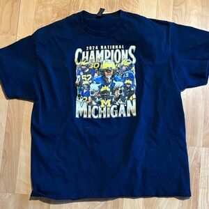 Michigan 2024 National Championship XL Gildan Heavy Cotton Navy T-Shirt